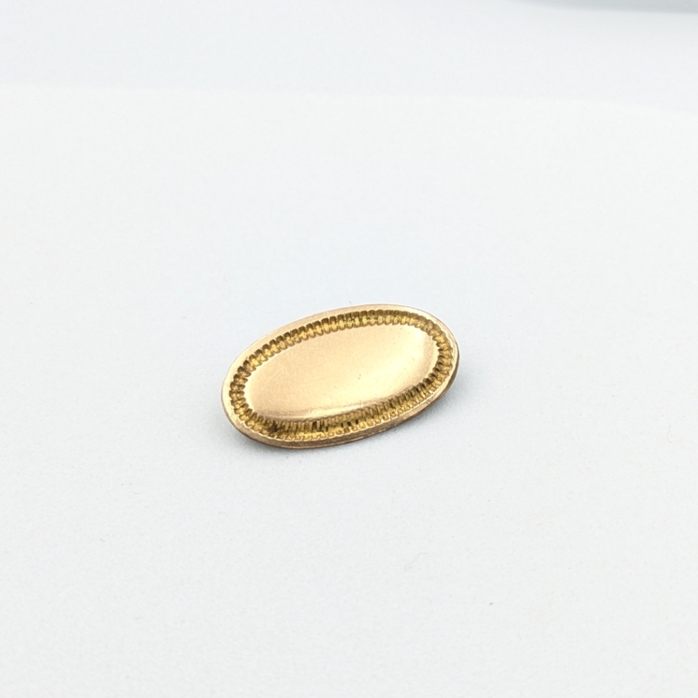 Antique small oval minimal gold plated pin